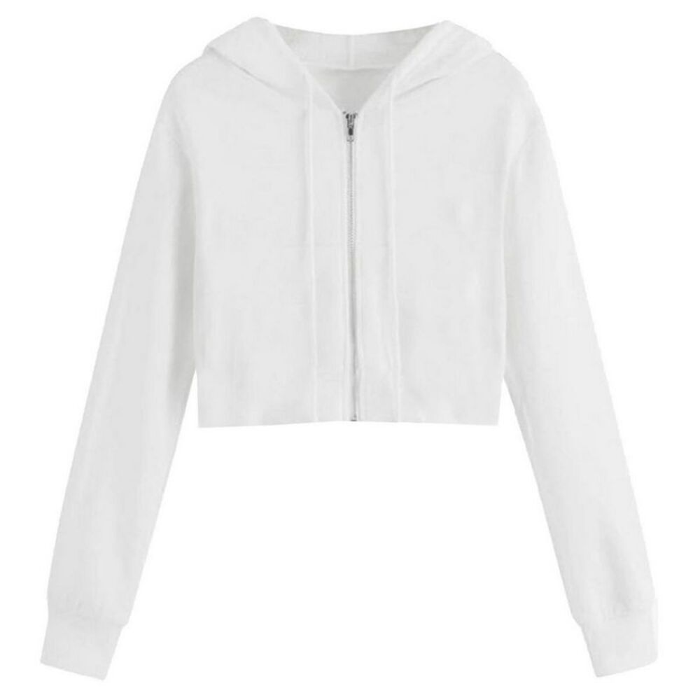 Miso Womens/Ladies Relaxed Fit Crop Hoodie / White